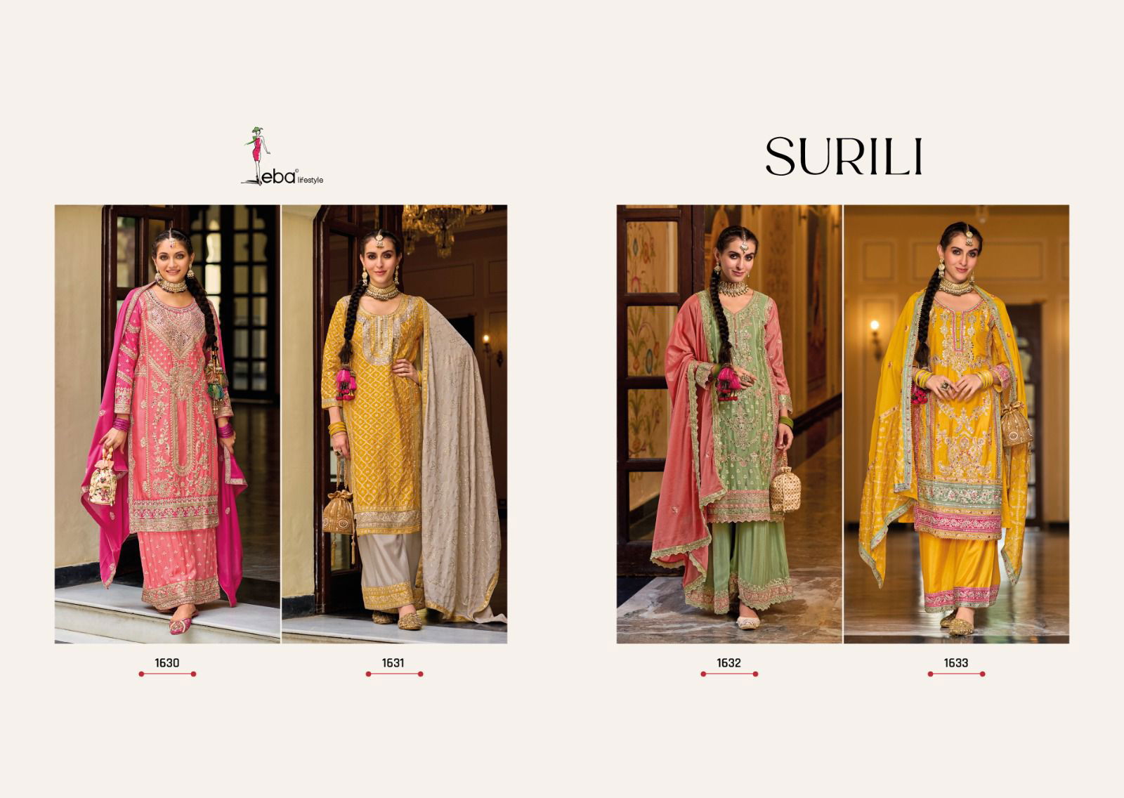 Eba Surili Embroidered Palazzo Salwar Suit Catalog